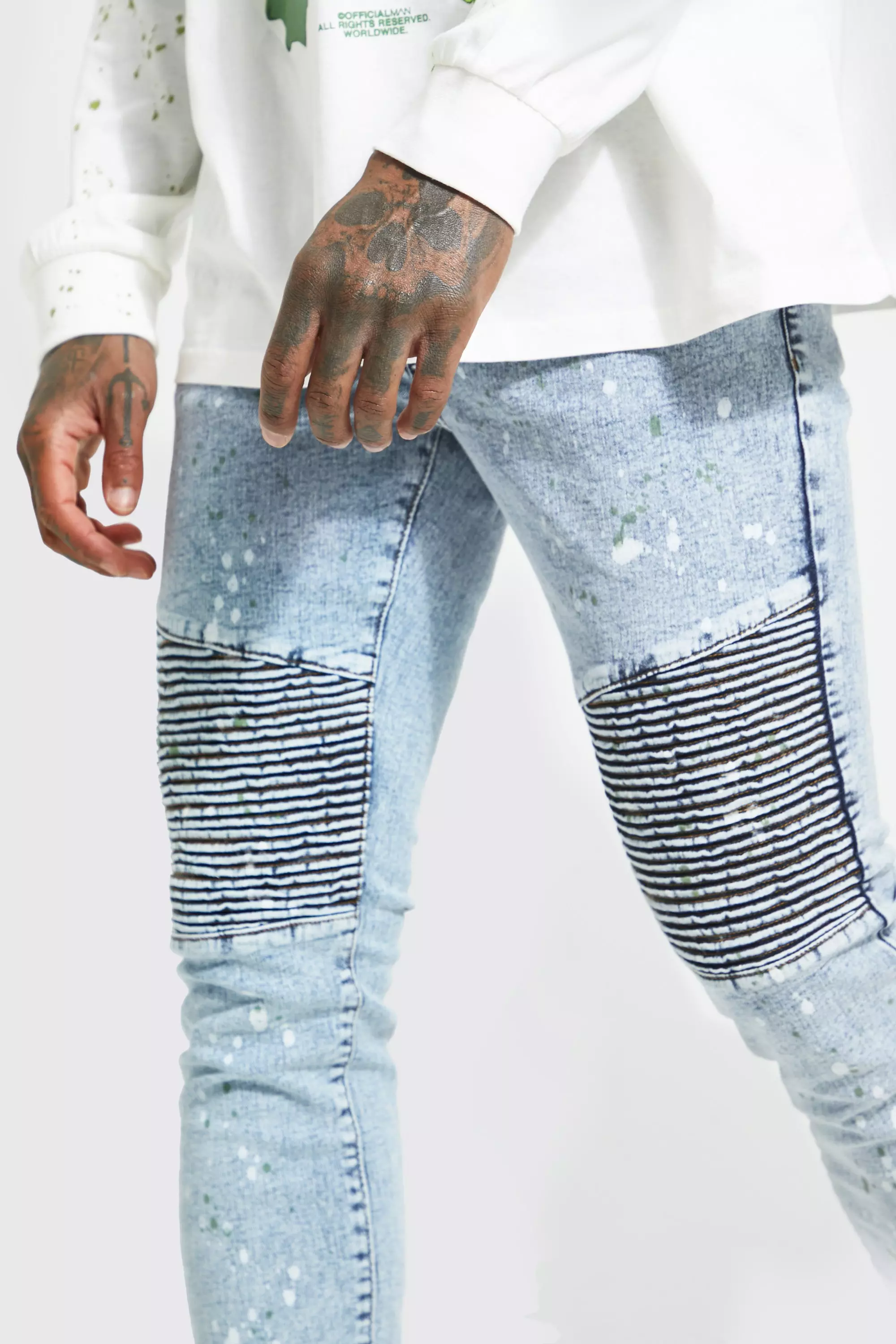 Paint splatter deals biker jeans